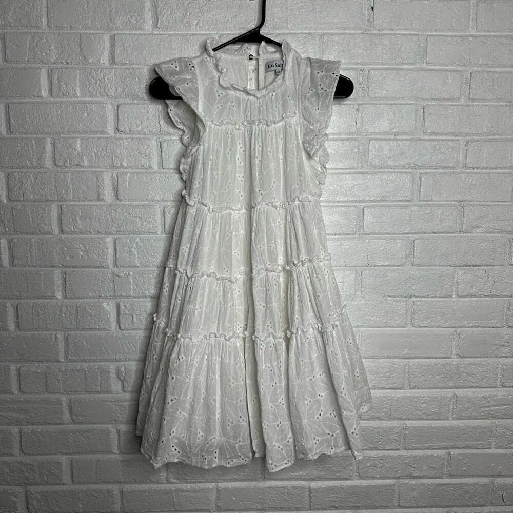 En‎ Saison Kiko Cotton Eyelet Mini Dress White size XS